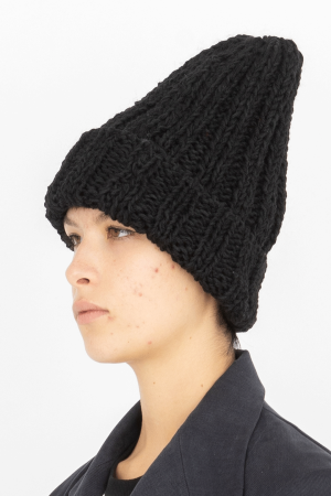 hand knitted beanie hat black