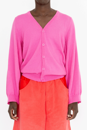 knitted double cardigan magenta