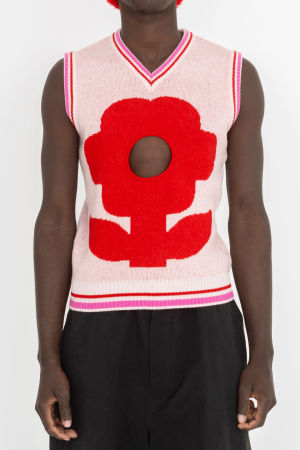 GLORY HOLE FLOWER KNITTED VEST