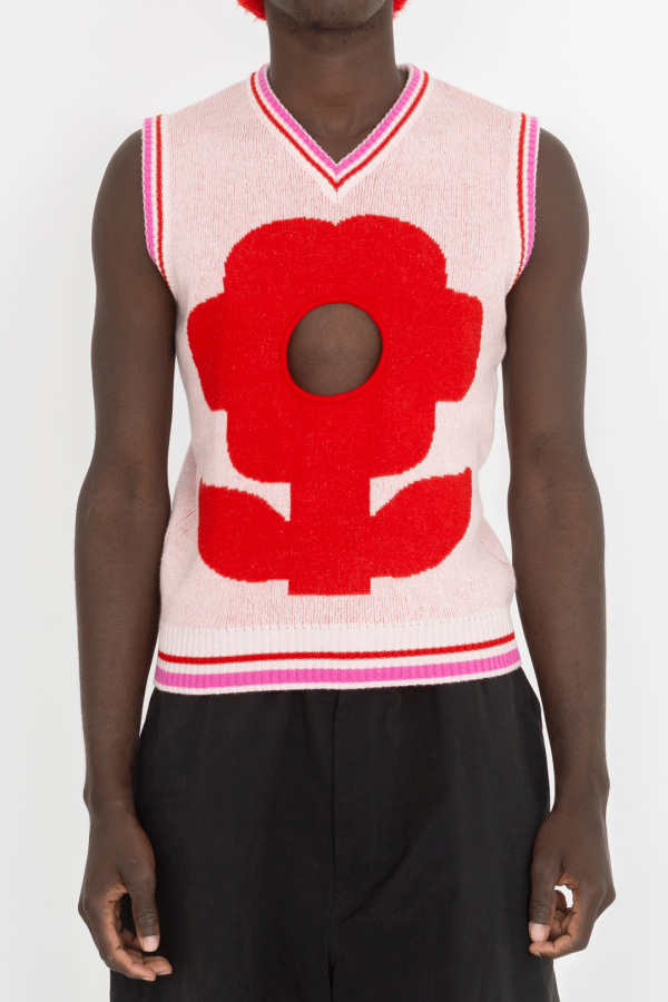 GLORY HOLE FLOWER KNITTED VEST