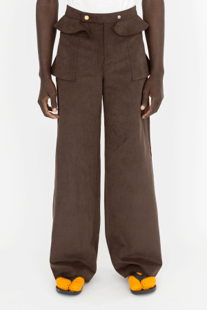 wave pockets trousers brown