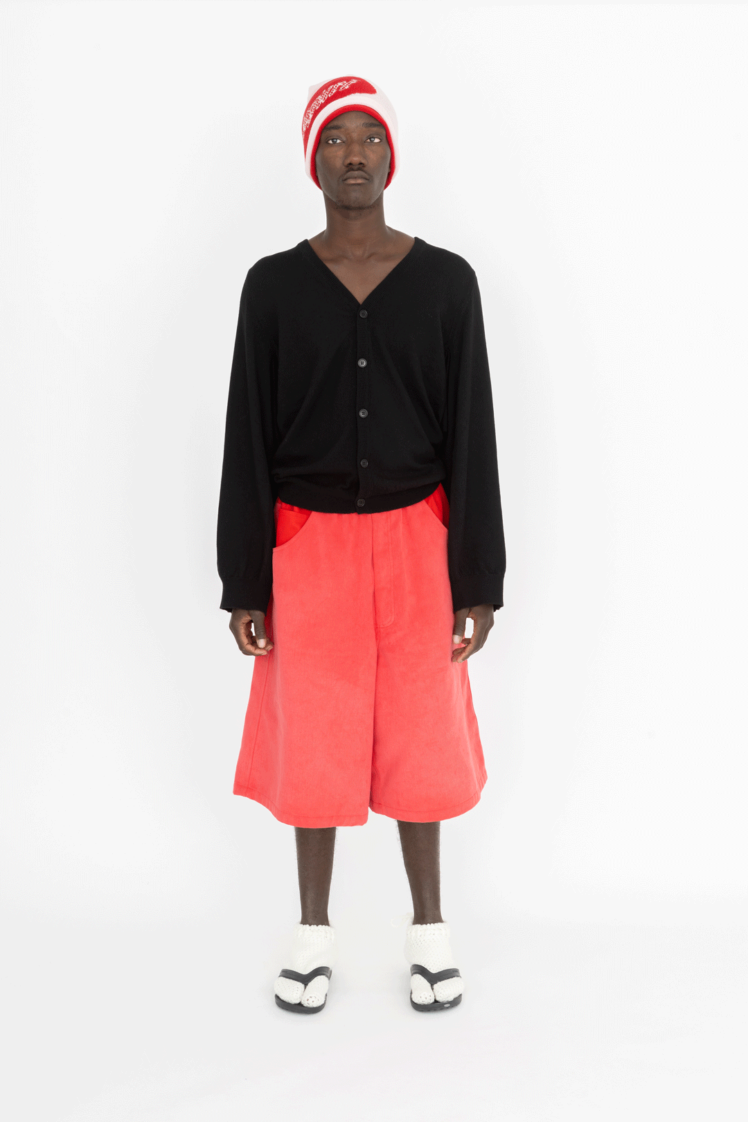 knitted double cardigan black