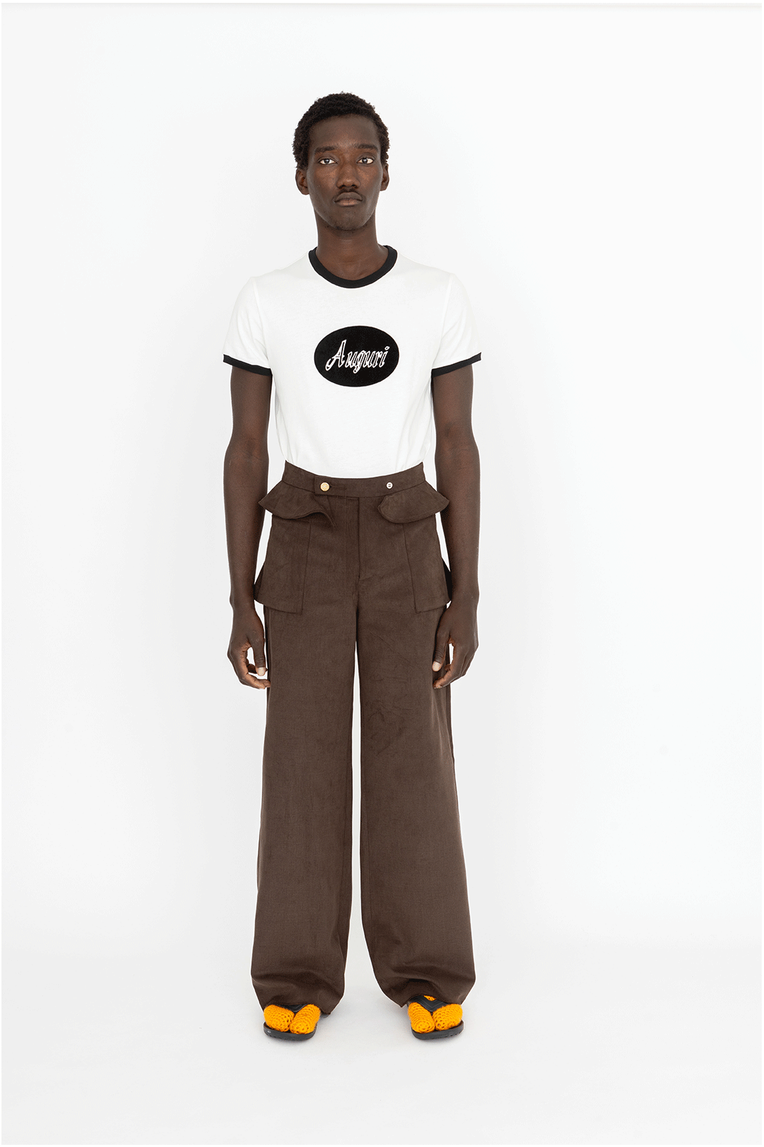 wave pockets trousers brown