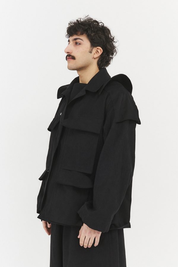 wave pocket jacket black