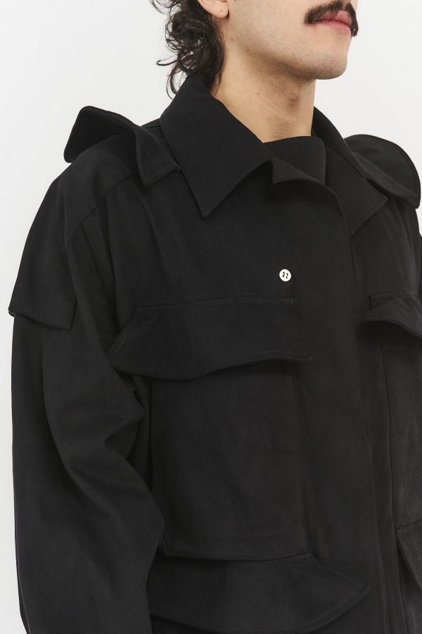 wave pocket jacket black