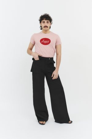 wave pockets trousers black