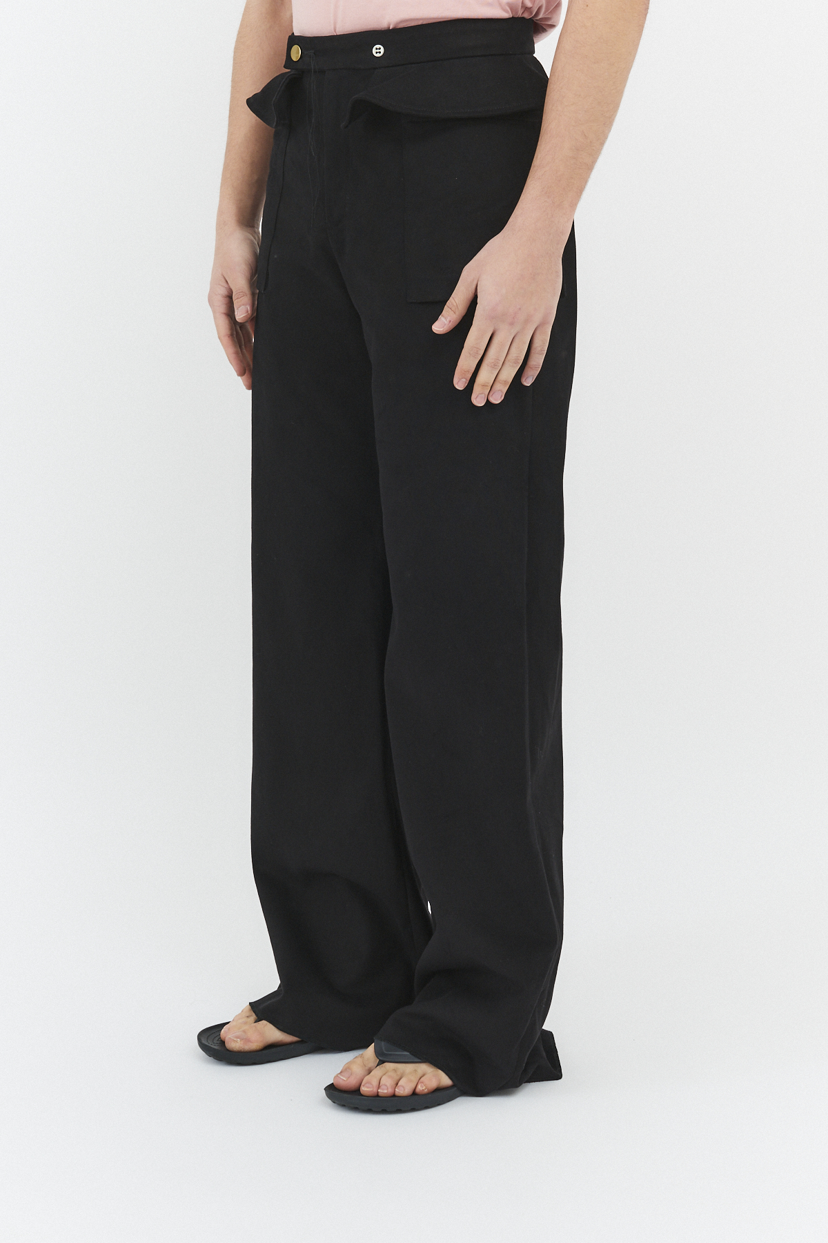 wave pockets trousers black