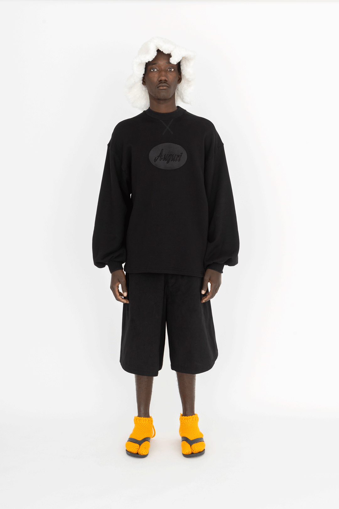 auguri embroidery sweatshirt black