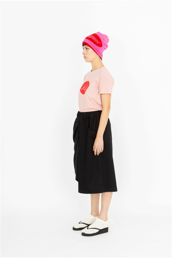 half wide shorts black