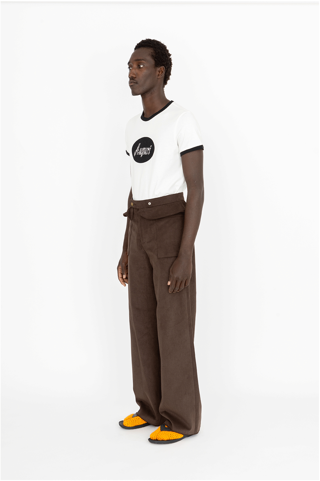 wave pockets trousers brown