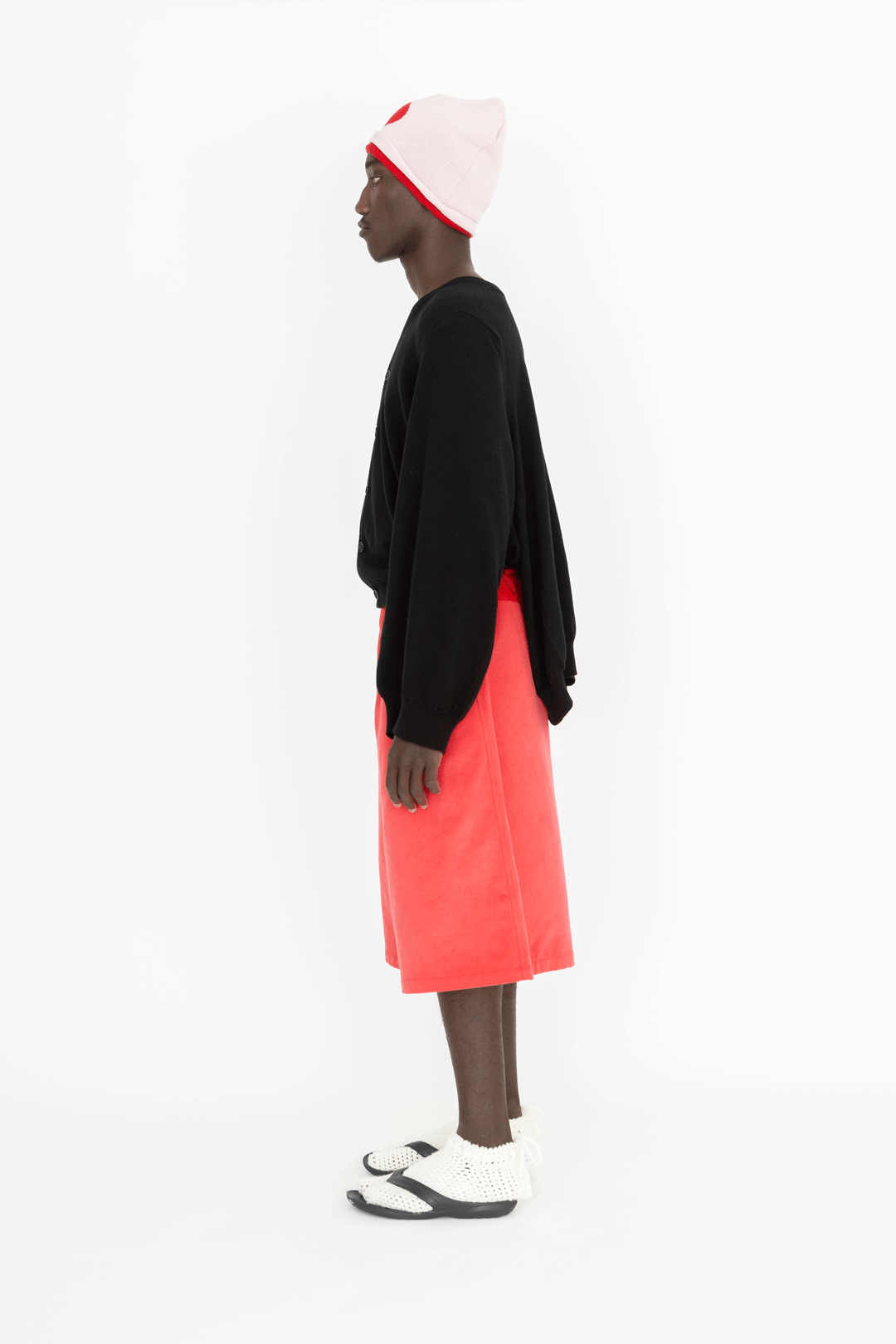 knitted double cardigan black