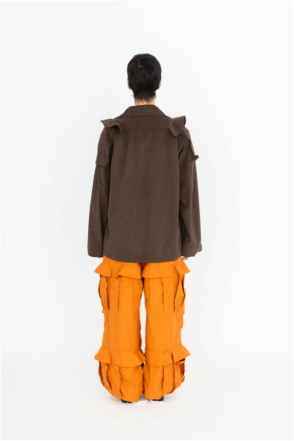 wave pocket jacket brown