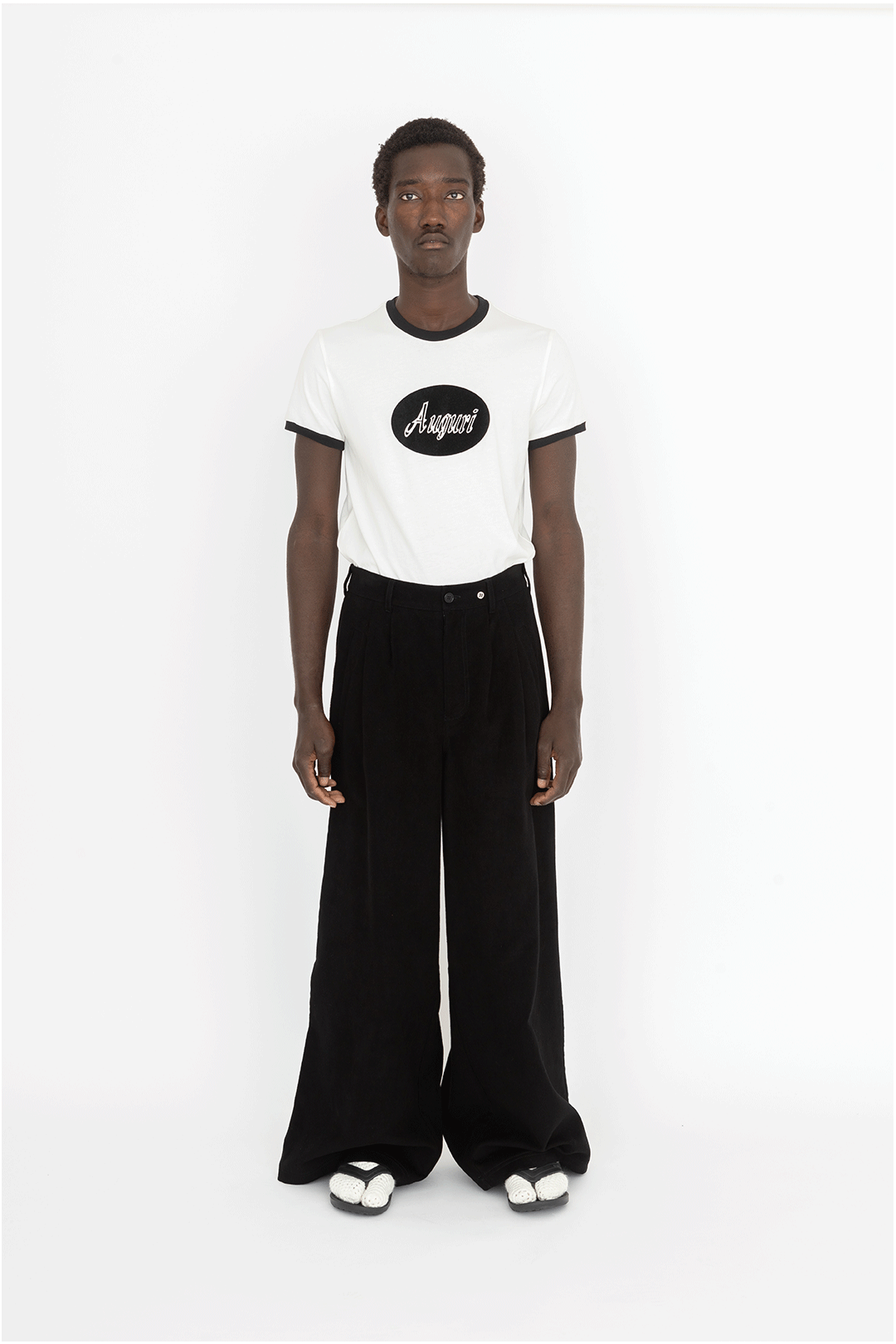 wide leg trousers black