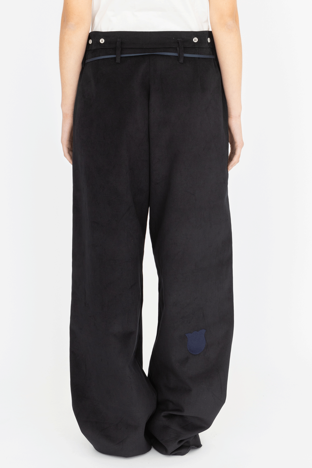 baggy tailored trousers navy blue