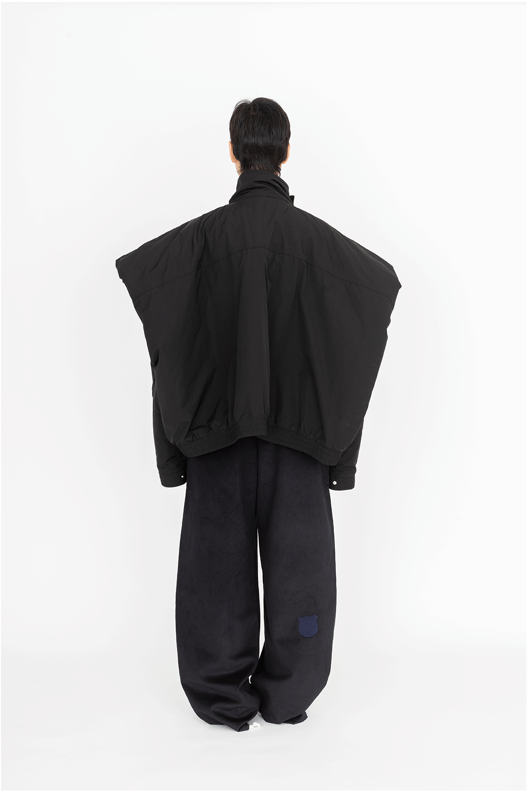 Wide quilted maxi pockets jacket black