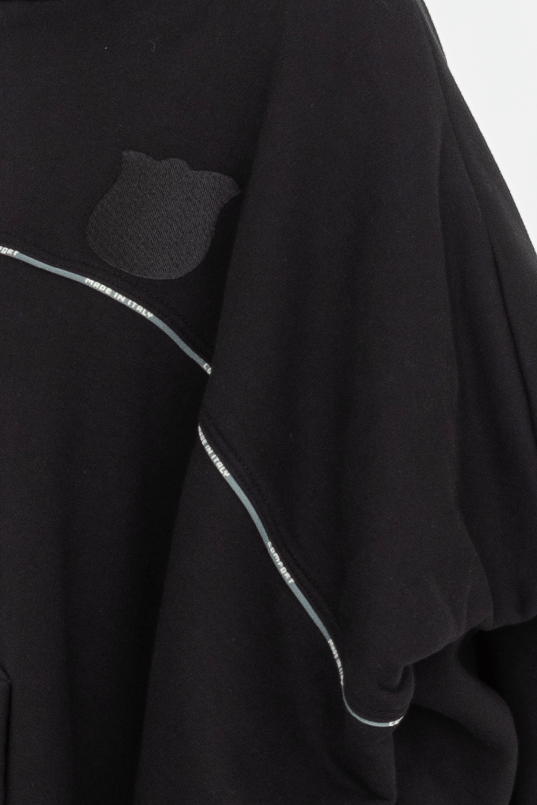 wide bomber hoodie black