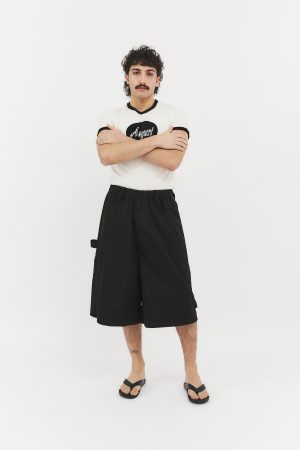 hip hop 7 pockets baggy shorts black