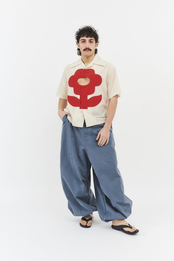 glory hole flower hawaiian shirt ivory red