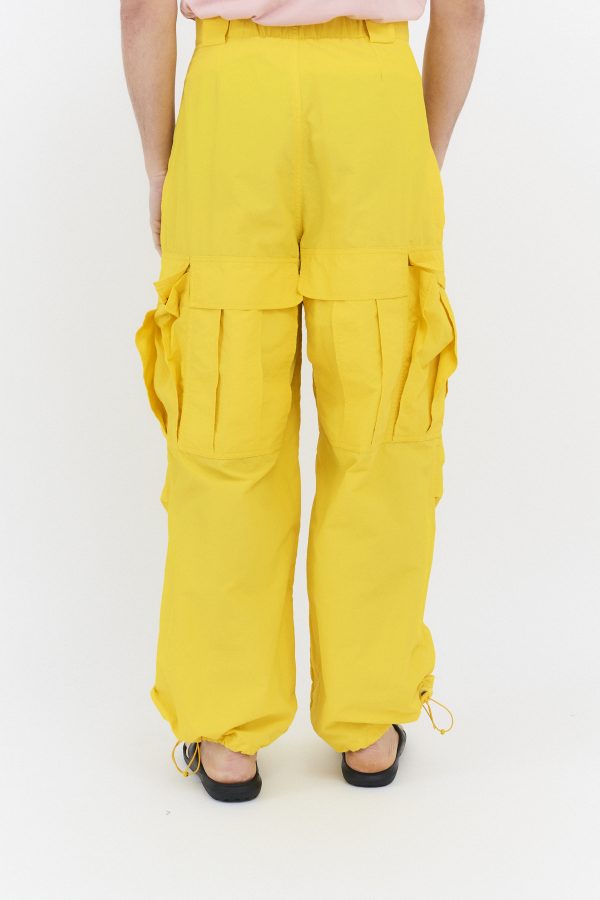 8 pockets cargo pants yellow