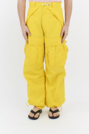 8 pockets cargo pants yellow
