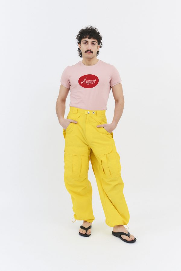 8 pockets cargo pants yellow