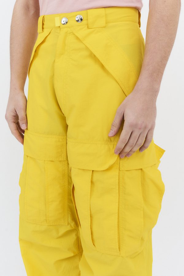8 pockets cargo pants yellow