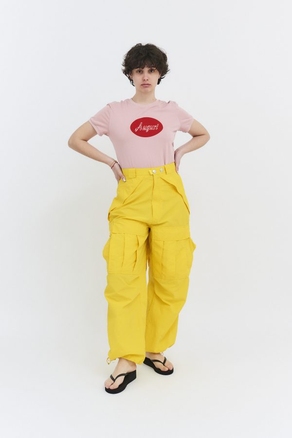 8 pockets cargo pants yellow