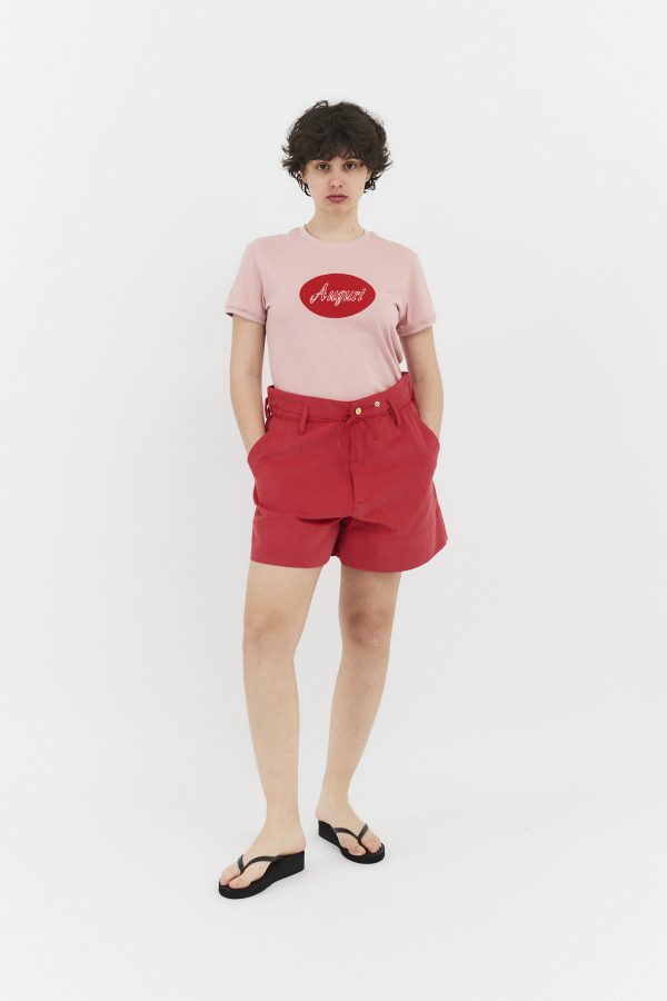 baggy tailored shorts red
