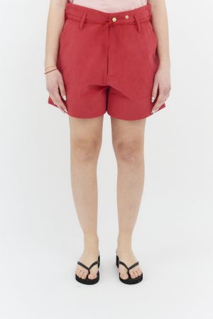 baggy tailored shorts red