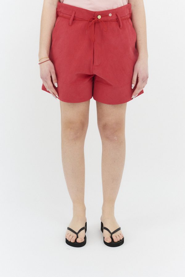 baggy tailored shorts red