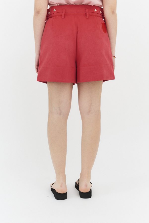 baggy tailored shorts red