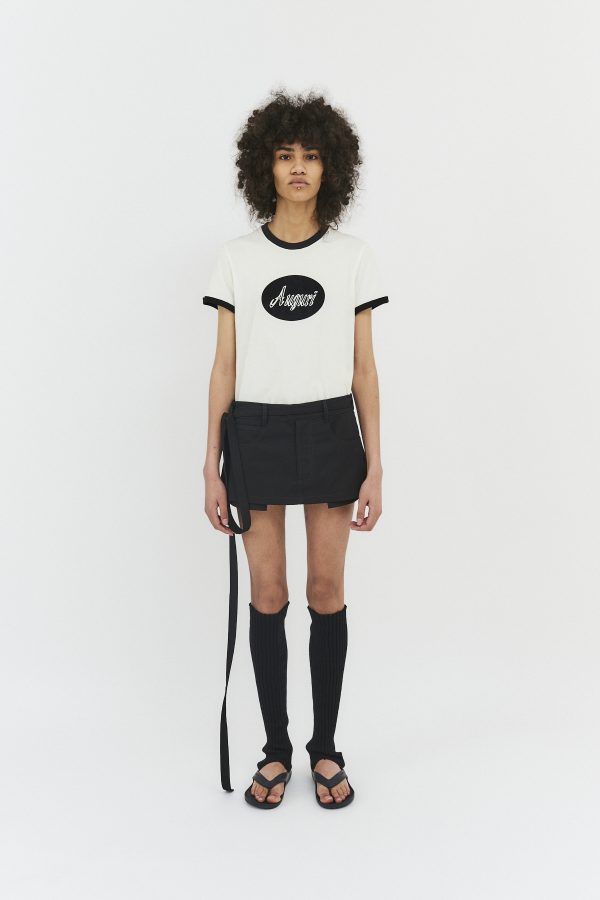 apron unisex mini skirt black
