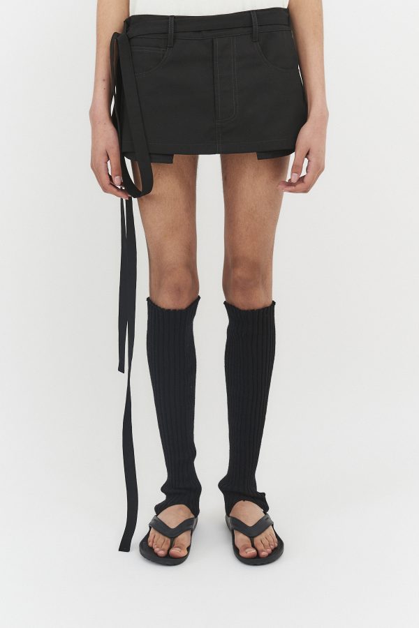 apron unisex mini skirt black