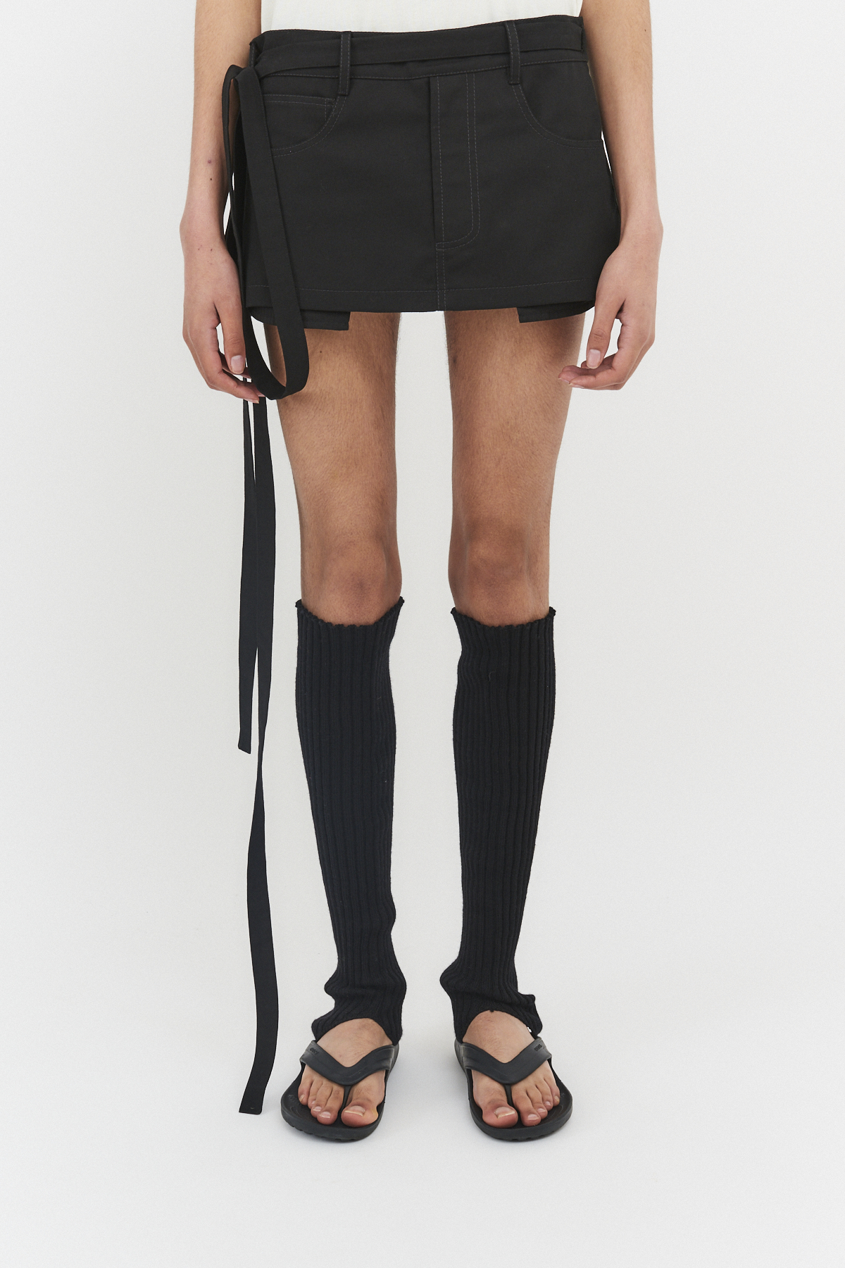 apron unisex mini skirt black