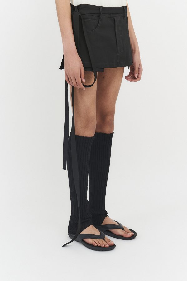 apron unisex mini skirt black