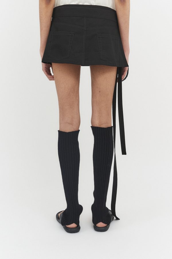 apron unisex mini skirt black