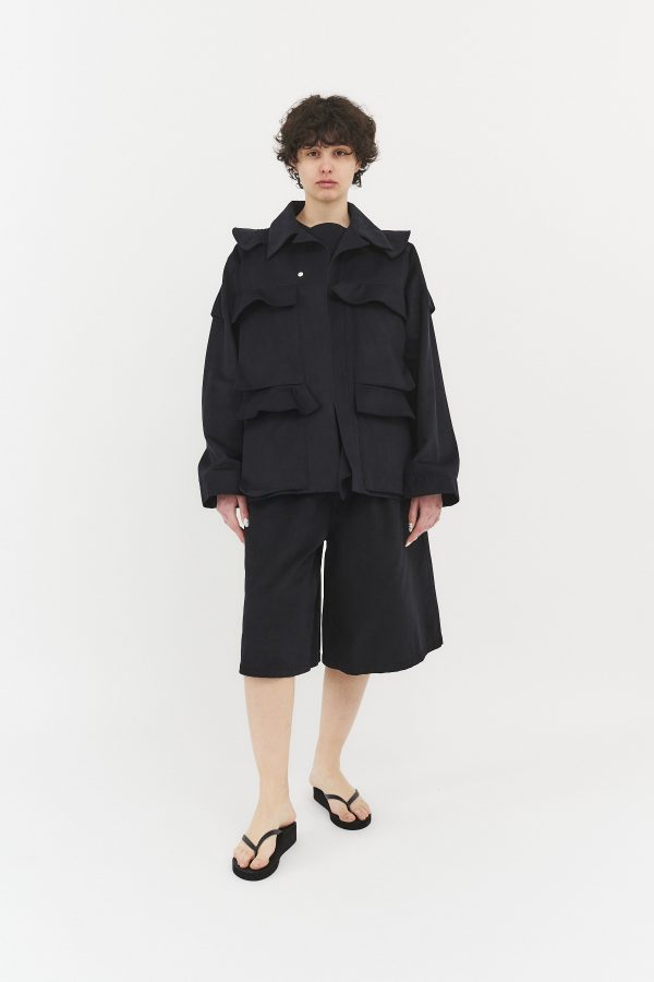 wave pocket jacket navy