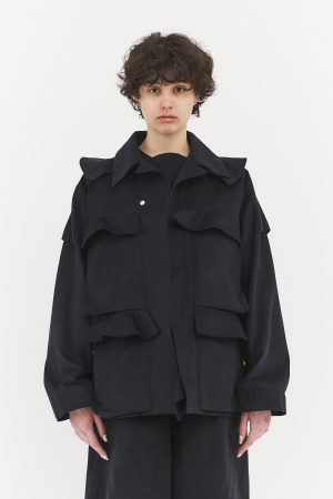 wave pocket jacket navy