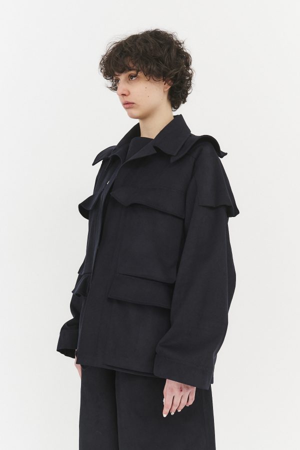 wave pocket jacket navy