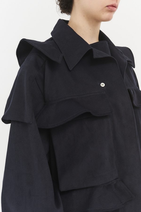 wave pocket jacket navy