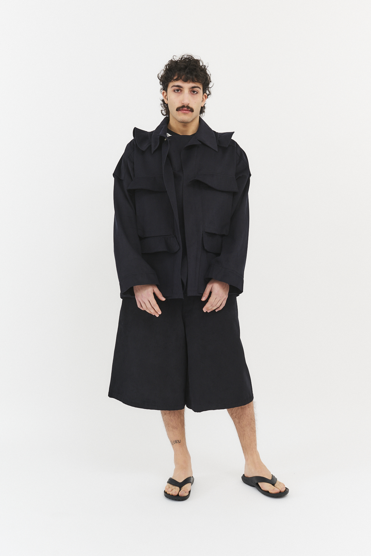 wave pocket jacket navy