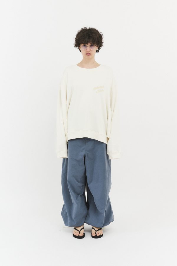 embroidery batwings sweatshirt Ivory