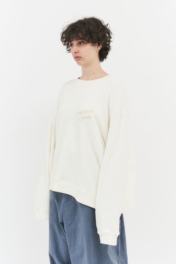 embroidery batwings sweatshirt Ivory